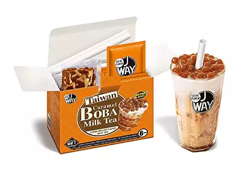 Instant Boba Milk Tea Kit with Crème Brulee Tapioca Boba