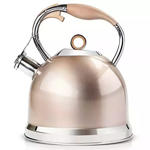 Hihuo Tea Kettle 3.17QT Whistling Stovetop Tea Pot - Champagne