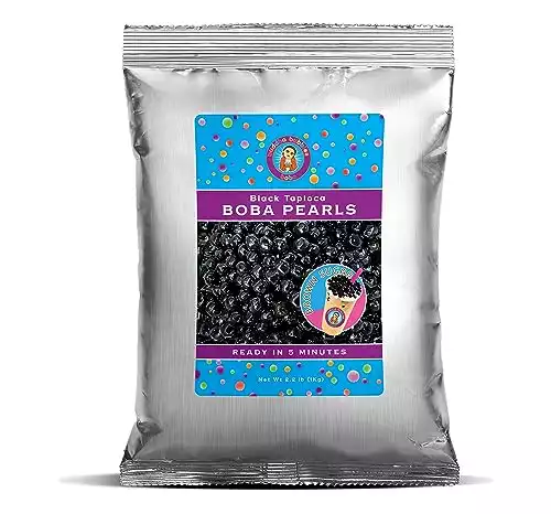 5 MINUTE Boba / Black Real Tapioca Pearls By Buddha Bubbles Boba Ready in 5 Minutes (1 Kilo / 2.2 Pounds)